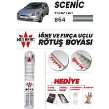 Wulberg Renault Scenic Yıldız Gri B64 Rötuş Boya 25 ml Iğne & Fırça Uçlu Kalıcı Çizik Giderici