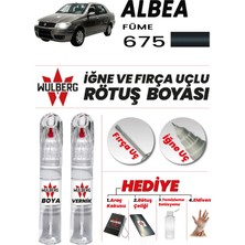 Wulberg Fiat Albea Füme 675 Rötuş Boya 25 ml + Vernik Iğne & Fırça Uçlu Kalıcı Çizik Giderici
