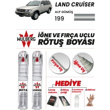 Wulberg Toyota Land Cruiser Alp Gümüş 199 Rötuş Boya 25 ml + Vernik Iğne & Fırça Uçlu Kalıcı Çizik Giderici