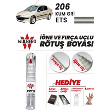 Wulberg Peugeot 206 Kum Gri Ets Rötuş Boya 25 ml Iğne & Fırça Uçlu Kalıcı Çizik Giderici