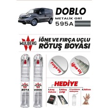 Wulberg Fiat Doblo Metalik Gri 595/A Rötuş Boya 25 ml + Vernik Iğne & Fırça Uçlu Kalıcı Çizik Giderici