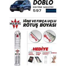 Wulberg Fiat Doblo Define Mavisi 597 Rötuş Boya 25 ml Iğne & Fırça Uçlu Kalıcı Çizik Giderici