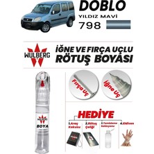 Wulberg Fiat Doblo Yıldız Mavi 798 Rötuş Boya 25 ml Iğne & Fırça Uçlu Kalıcı Çizik Giderici Rutuş