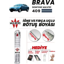 Wulberg Fiat Brava Senfoni Mavi 409 Rötuş Boya 25 ml Iğne & Fırça Uçlu Kalıcı Çizik Giderici Rutuş