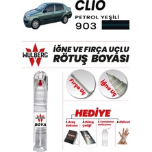 Wulberg Renault Clio Petrol Yeşili 903 Rötuş Boya 25 ml Iğne & Fırça Uçlu Kalıcı Çizik Giderici