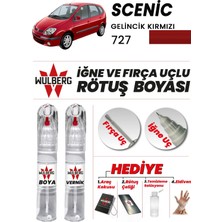 Wulberg Renault Scenic Gelincik Kırmızı 727 Rötuş Boya 25 ml + Vernik Iğne & Fırça Uçlu Kalıcı Çizik Giderici
