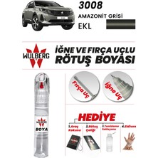 Wulberg Peugeot 3008 Amazonit Grisi Ekl Rötuş Boya 25 ml Iğne & Fırça Uçlu Kalıcı Çizik Giderici