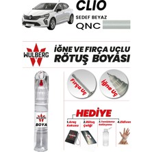 Wulberg Renault Clio Beyaz Qnc Rötuş Boya 25 ml Iğne & Fırça Uçlu Kalıcı Çizik Giderici