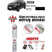 Wulberg Peugeot 3008 Inci Siyah Ktv Rötuş Boya 25 ml Iğne & Fırça Uçlu Kalıcı Çizik Giderici Rutuş