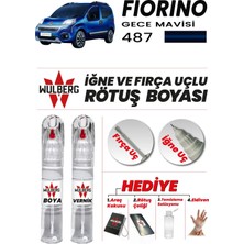 Wulberg Fiat Fiorino Gece Mavisi 487 Rötuş Boya 25 ml + Vernik Iğne & Fırça Uçlu Kalıcı Çizik Giderici