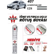 Wulberg Peugeot 407 Alüminyum Gri Ezr Rötuş Boya 25 ml Iğne & Fırça Uçlu Kalıcı Çizik Giderici
