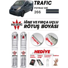 Wulberg Renault Trafic Poyraz Gri 266 Rötuş Boya 25 ml + Vernik Iğne & Fırça Uçlu Kalıcı Çizik Giderici