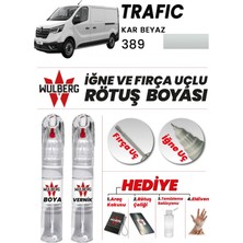 Wulberg Renault Trafic Kar Beyaz 389 Rötuş Boya 25 ml + Vernik Iğne & Fırça Uçlu Kalıcı Çizik Giderici