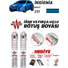Wulberg Opel Insignia Mavi 291 Rötuş Boya 25 ml + Vernik Iğne & Fırça Uçlu Kalıcı Çizik Giderici