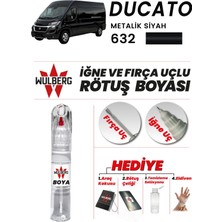 Wulberg Fiat Ducato Metalik Siyah 632 Rötuş Boya 25 ml Iğne & Fırça Uçlu Kalıcı Çizik Giderici