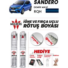 Wulberg Renault Sandero Demir Mavi Rqh Rötuş Boya 25 ml + Vernik Iğne & Fırça Uçlu Kalıcı Çizik Giderici