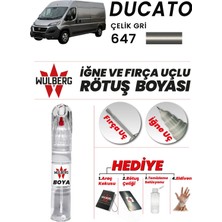 Wulberg Fiat Ducato Çelik Gri 647 Rötuş Boya 25 ml Iğne & Fırça Uçlu Kalıcı Çizik Giderici