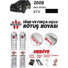 Wulberg Peugeot 2008 Inci Siyah Ktv Rötuş Boya 25 ml + Vernik Iğne & Fırça Uçlu Kalıcı Çizik Giderici