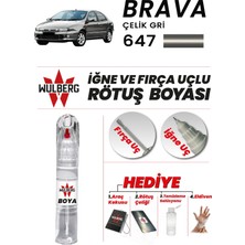 Wulberg Fiat Brava Çelik Gri 647 Rötuş Boya 25 ml Iğne & Fırça Uçlu Kalıcı Çizik Giderici Rutuş