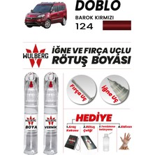 Wulberg Fiat Doblo Barok Kırmızı 124 Rötuş Boya 25 ml + Vernik Iğne & Fırça Uçlu Kalıcı Çizik Giderici