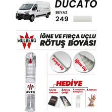 Wulberg Fiat Ducato Beyaz 249 Rötuş Boya 25 ml Iğne & Fırça Uçlu Kalıcı Çizik Giderici Rutuş