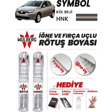 Wulberg Renault Symbol Kül Beji Hnk Rötuş Boya 25 ml + Vernik Iğne & Fırça Uçlu Kalıcı Çizik Giderici