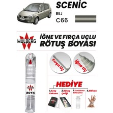 Wulberg Renault Scenic Bej C66 Rötuş Boya 25 ml Iğne & Fırça Uçlu Kalıcı Çizik Giderici Rutuş