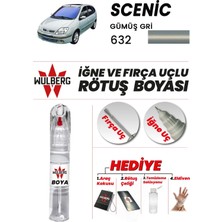 Wulberg Renault Scenic Gümüş Gri 632 Rötuş Boya 25 ml Iğne & Fırça Uçlu Kalıcı Çizik Giderici