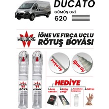 Wulberg Fiat Ducato Gümüş Gri 620 Rötuş Boya 25 ml + Vernik Iğne & Fırça Uçlu Kalıcı Çizik Giderici
