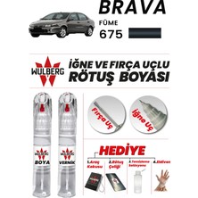 Wulberg Fiat Brava Füme 675 Rötuş Boya 25 ml + Vernik Iğne & Fırça Uçlu Kalıcı Çizik Giderici