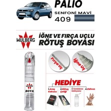 Wulberg Fiat Palio Senfoni Mavi 409 Rötuş Boya 25 ml Iğne & Fırça Uçlu Kalıcı Çizik Giderici