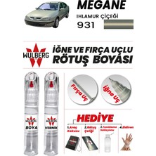 Wulberg Renault Megane Ihlamur Çiçeği 931 Rötuş Boya 25 ml + Vernik Iğne & Fırça Uçlu Kalıcı Çizik Giderici