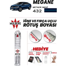 Wulberg Renault Megane Metalik Mavi 432 Rötuş Boya 25 ml Iğne & Fırça Uçlu Kalıcı Çizik Giderici