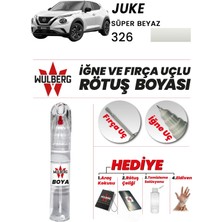 Wulberg Nissan Juke Süper Beyaz 326 Rötuş Boya 25 ml Iğne & Fırça Uçlu Kalıcı Çizik Giderici