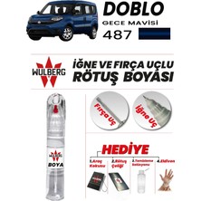 Wulberg Fiat Doblo Gece Mavisi 487 Rötuş Boya 25 ml Iğne & Fırça Uçlu Kalıcı Çizik Giderici Rutuş