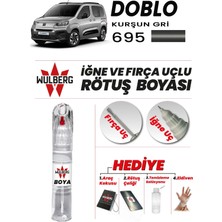 Wulberg Fiat Doblo Kurşun Gri 695 Rötuş Boya 25 ml Iğne & Fırça Uçlu Kalıcı Çizik Giderici Rutuş