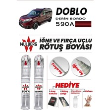 Wulberg Fiat Doblo Derin Bordo 590/A Rötuş Boya 25 ml + Vernik Iğne & Fırça Uçlu Kalıcı Çizik Giderici