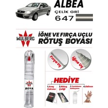 Wulberg Fiat Albea Çelik Gri 647 Rötuş Boya 25 ml Iğne & Fırça Uçlu Kalıcı Çizik Giderici Rutuş
