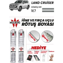 Wulberg Toyota Land Cruiser Gümüş Gri 1e7 Rötuş Boya 25 ml + Vernik Iğne & Fırça Uçlu Kalıcı Çizik Giderici