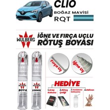 Wulberg Renault Clio Boğaz Mavisi Rqt Rötuş Boya 25 ml + Vernik Iğne & Fırça Uçlu Kalıcı Çizik Giderici