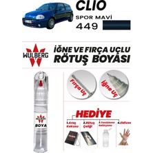 Wulberg Renault Clio Spor Mavi 449 Rötuş Boya 25 ml Iğne & Fırça Uçlu Kalıcı Çizik Giderici