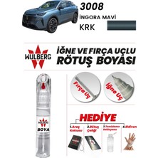 Wulberg Peugeot 3008 Ingora Mavi Krk Rötuş Boya 25 ml Iğne & Fırça Uçlu Kalıcı Çizik Giderici