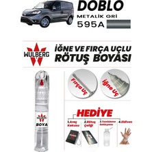 Wulberg Fiat Doblo Metalik Gri 595/A Rötuş Boya 25 ml Iğne & Fırça Uçlu Kalıcı Çizik Giderici Rutuş