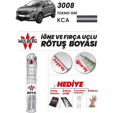 Wulberg Peugeot 3008 Tekno Gri Kca Rötuş Boya 25 ml Iğne & Fırça Uçlu Kalıcı Çizik Giderici Rutuş