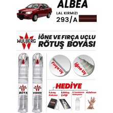 Wulberg Fiat Albea Lal Kırmızı 293/A Rötuş Boya 25 ml + Vernik Iğne & Fırça Uçlu Kalıcı Çizik Giderici