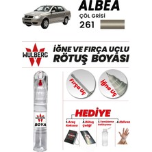 Wulberg Fiat Albea Çöl Grisi 261 Rötuş Boya 25 ml Iğne & Fırça Uçlu Kalıcı Çizik Giderici Rutuş