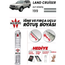 Wulberg Toyota Land Cruiser Alp Gümüş 199 Rötuş Boya 25 ml Iğne & Fırça Uçlu Kalıcı Çizik Giderici