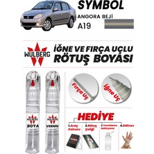 Wulberg Renault Symbol Angora Beji A19 Rötuş Boya 25 ml + Vernik Iğne & Fırça Uçlu Kalıcı Çizik Giderici