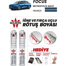 Wulberg Ford Focus Metropolis Mavi 9521 Rötuş Boya 25 ml + Vernik Iğne & Fırça Uçlu Kalıcı Çizik Giderici