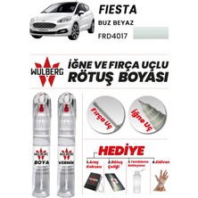 Wulberg Ford Fiesta Buz Beyaz 4017 Rötuş Boya 25 ml + Vernik Iğne & Fırça Uçlu Kalıcı Çizik Giderici